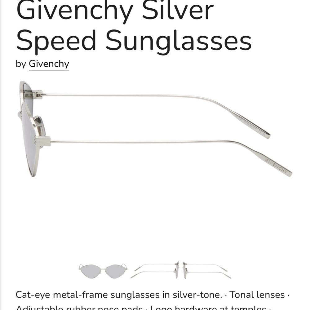 Givenchy Silver Cat-Eye Sunglasses - image 3